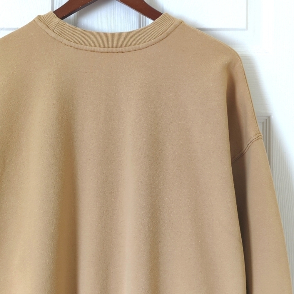 Levi's Red Embroidered Oversized French Terry Pullover Crewneck Sweatshirt Tan M - Picture 11 of 14